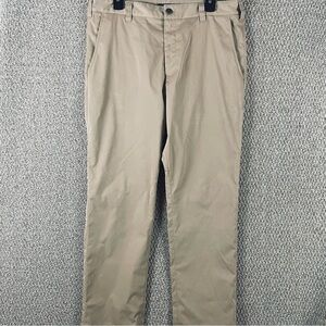 Bluffworks Pants Mens 35x30 Regular Fit Tan Travel USA Made NYC F501